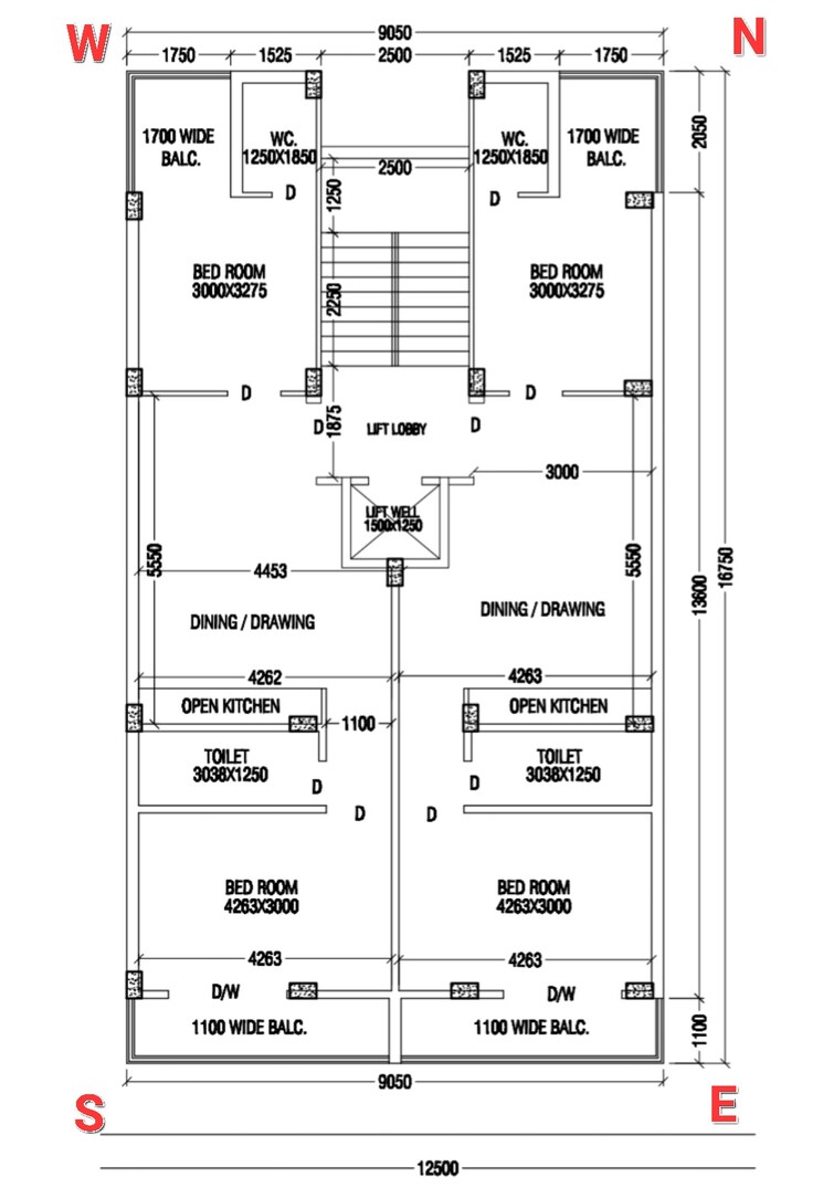 Floor Plan, new town action area iii 2 Bedroom 990 Sq.Ft. Apartment In New Town Action AreA Iii Kolkata 7516699