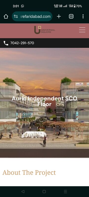  Shop – Exterior View View at Auric Universal Square, Sector 79 - for Sale