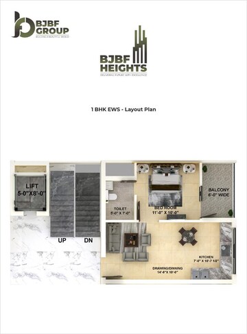 Floor Plan in 1 BHK Apartment at Sector 127 – for Sale