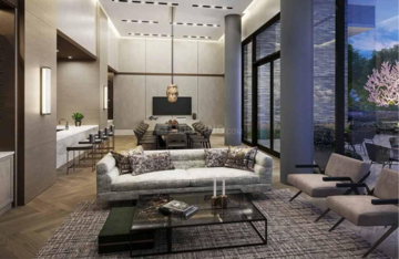 Living Room in 2 BHK Apartment at Krisumi Waterside Residences, Sector 36a – for Sale