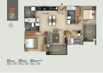 Floor Plan in 2 BHK Apartment at Sumadhura Aspire Amber, Doddabanahalli – for Sale