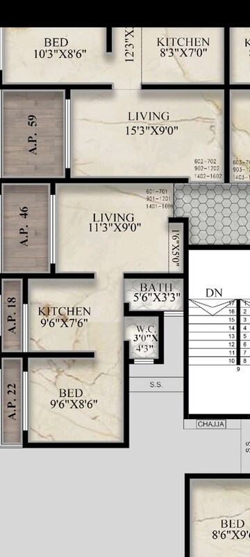 Floor Plan in 1 BHK Apartment at AB Aleen Heights, Nalasopara West – for Sale