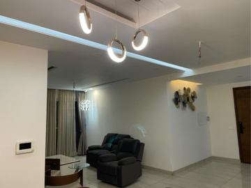 Living Room in 3 BHK Apartment at Sushma Elite Cross, Dhakoli Village – for Sale