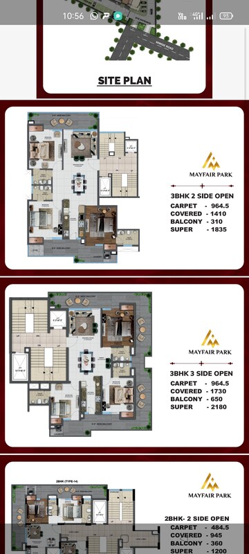 Floor Plan in 3 BHK Apartment at Nandita Mayfair Park, Kishanpura – for Sale