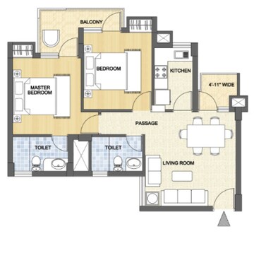 2 BHK Apartment For Sale in KLJ Platinum Heights, Sector 77