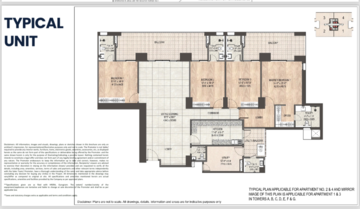 Floor Plan in 4 BHK Apartment at DLF Privana, Sector 77 – for Sale