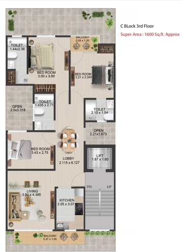Floor Plan in 3 BHK Builder Floor at NB Gokulam, Sohna Sector 7 – for Sale