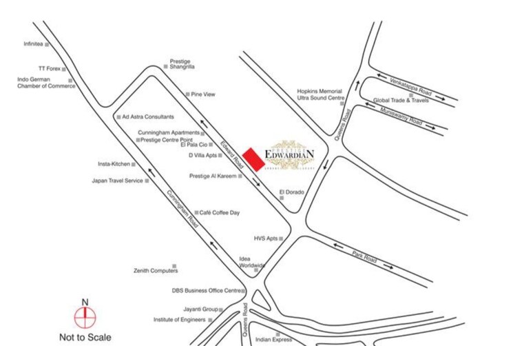 Map Location, prestige-edwardian 4 Bedroom 4750 Sq.Ft. Apartment In Vasanth Nagar Bangalore 7544467