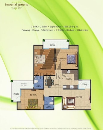 3 BHK Apartment For Resale in Kumar Imperial Greens Noida Ext Sector 16 Greater Noida  7544862