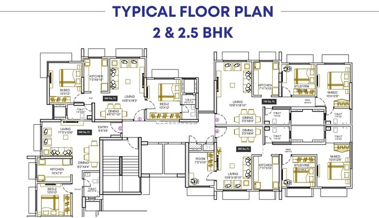 Floor Plan, h-square-an-heights 2 Bedroom 640 Sq.Ft. Apartment In Malad West Mumbai 7547515