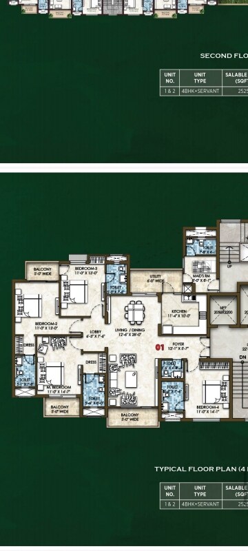 Floor Plan in 2.5 BHK Apartment at Para – for Sale