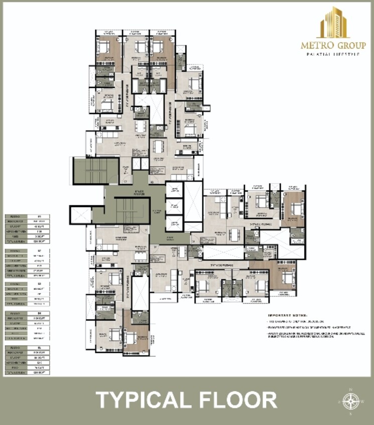 Floor Plan, metro-regalia 3 Bedroom 1210 Sq.Ft. Apartment In Shivai Nagar Thane 7556292