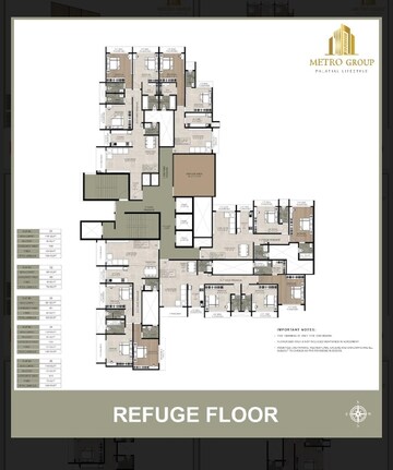 Floor Plan in 3 BHK Apartment at Metro Regalia, Shivai Nagar – for Sale