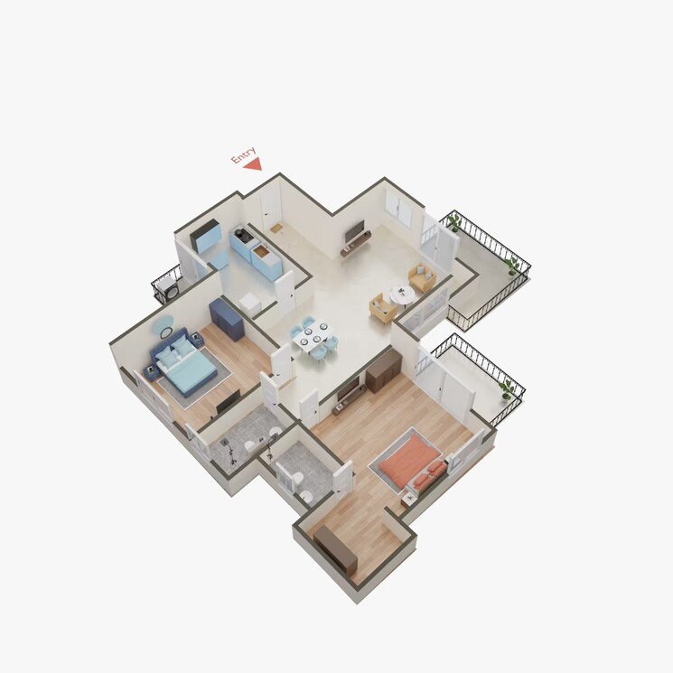 Floor Plan, puri-emerald-bay 3 Bedroom 2450 Sq.Ft. Apartment In Sector 104 Gurgaon 7558399