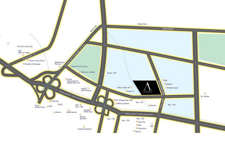 Map Location, alphathum Commercial Co Working Space 268 Sq.Ft. In Sector 90 Noida 7560555