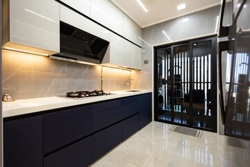 Kitchen in 3 BHK Apartment at Mallhar Bhimashankar Heights, Dahisar West – for Sale