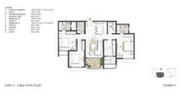 Floor Plan in 3 BHK Apartment at Hinjewadi – for Sale