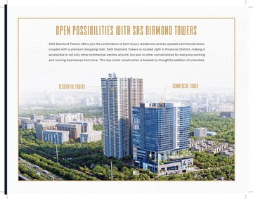  Office Space – Exterior View View at SAS Diamond Towers, Financial District - for Sale