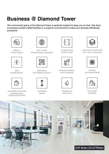 Floor Plan in  Office Space at SAS Diamond Towers, Financial District – for Sale