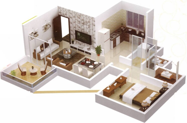 Floor Plan, sonigara-laurel 1 Bedroom 730 Sq.Ft. Builder Floor In Wakad Pune 7570825