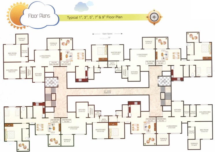 Floor Plan, sonigara-laurel 1 Bedroom 730 Sq.Ft. Builder Floor In Wakad Pune 7570825