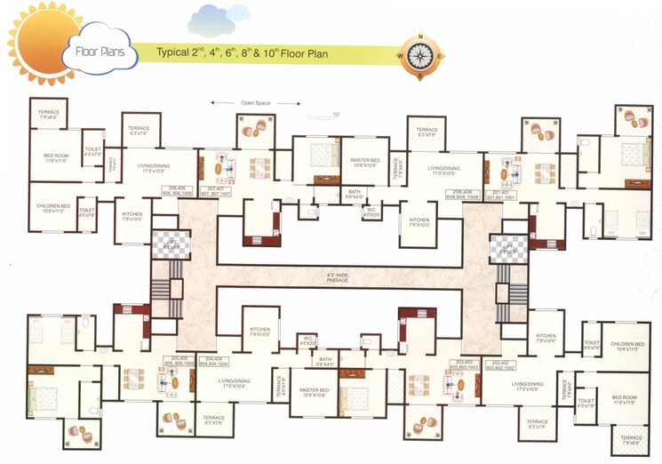 Floor Plan, sonigara-laurel 1 Bedroom 730 Sq.Ft. Builder Floor In Wakad Pune 7570825