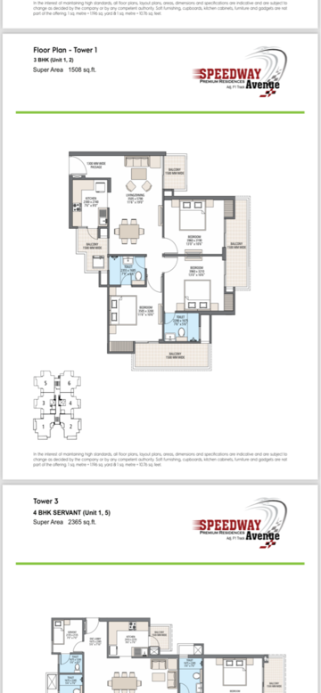 Floor Plan in 3 BHK Apartment at Skyline Speedway Avenue, Sector 26 – for Sale