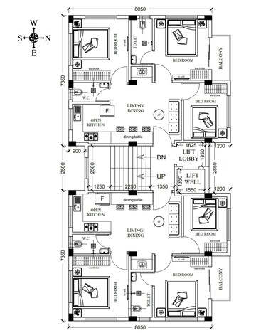 Floor Plan in 3 BHK Apartment at New Town – for Sale