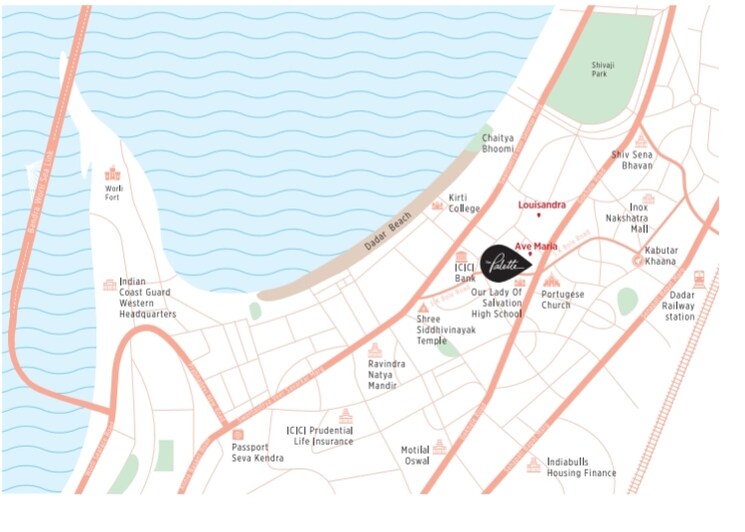 Map Location, suraj-palette 2 Bedroom 905 Sq.Ft. Apartment In Dadar West Mumbai 7574714