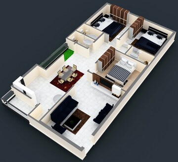 Floor Plan in 3 BHK Apartment at SR Palace Bachupally, Bachupally – for Sale