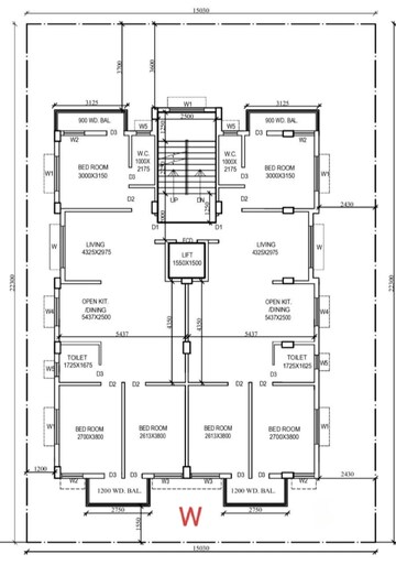 Floor Plan in 3 BHK Apartment at New Town – for Sale
