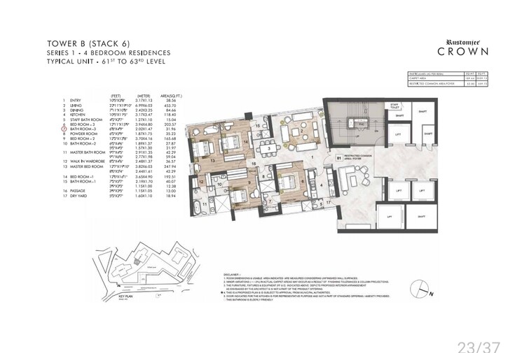 Floor Plan, rustomjee-crown 4 Bedroom 2500 Sq.Ft. Apartment In Prabhadevi Mumbai 7579307