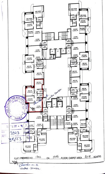 Floor Plan in 5 BHK Apartment at Dosti Group Imperia, Manpada – for Sale