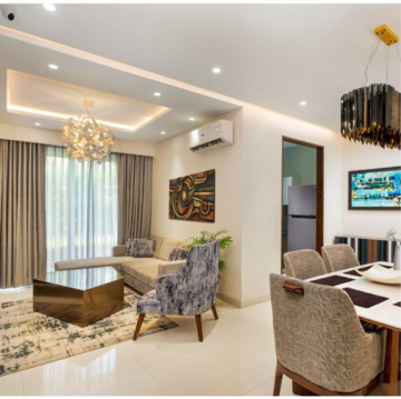 Living Room in 3 BHK Apartment at Motia Blue Ridge, Kishanpura – for Sale