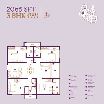 Floor Plan in 3.5 BHK Apartment at ASBL Landmark, Kukatpally – for Sale