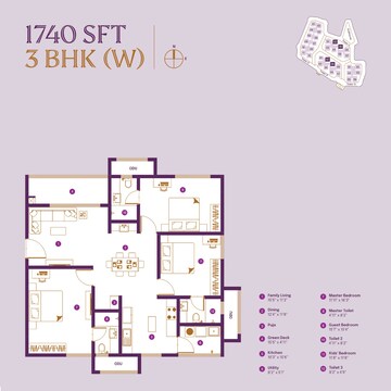 Floor Plan in 3.5 BHK Apartment at ASBL Landmark, Kukatpally – for Sale