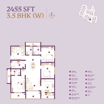 Floor Plan in 4 BHK Apartment at ASBL Landmark, Kukatpally – for Sale