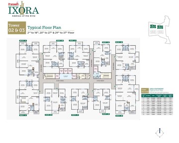 Floor Plan in 3.5 BHK Apartment at Praneeth Pranav Ixora, Hydernagar – for Sale