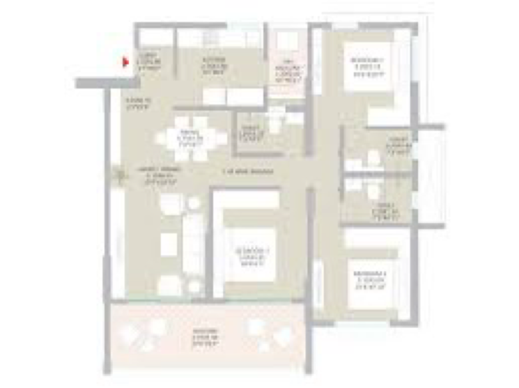 Floor Plan, kolte-patil-springshire 3 Bedroom 1028 Sq.Ft. Builder Floor In Wagholi Pune 7589141