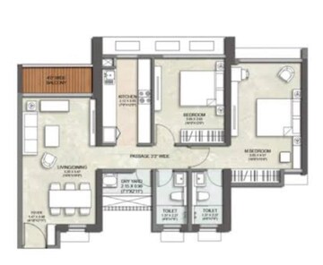 2 BHK Apartment For Sale in Kalpataru Parkcity, Kolshet Road