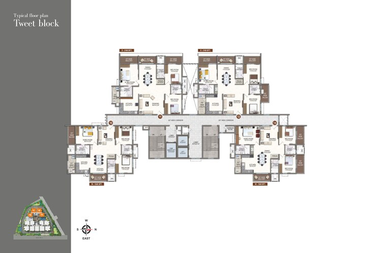Master Plan, rnp-1 3 Bedroom 1590 Sq.Ft. Apartment In Kondapur Hyderabad 7590014