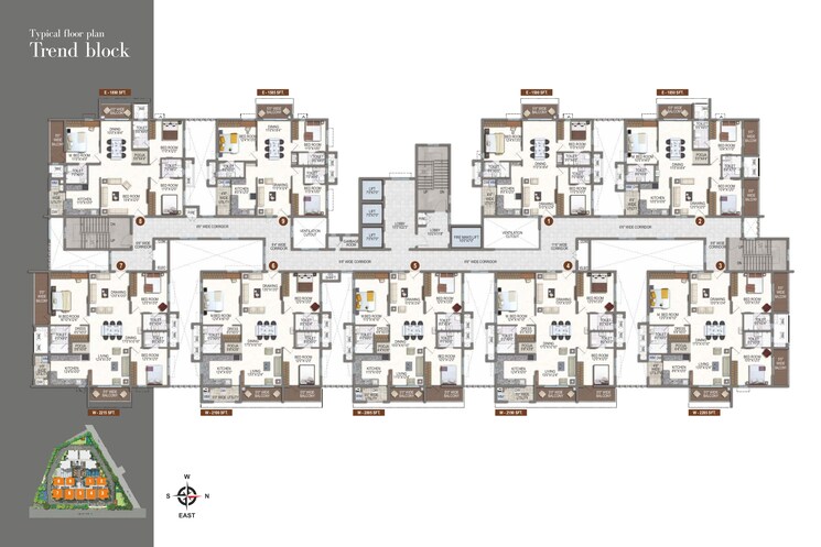 Floor Plan, rnp-1 3 Bedroom 1590 Sq.Ft. Apartment In Kondapur Hyderabad 7590014