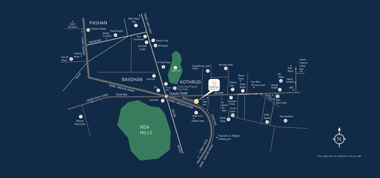 Map Location, eka-elitas 3 Bedroom 1249 Sq.Ft. Apartment In Kothrud Pune 7590480