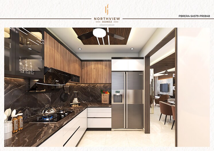 Kitchen, northview-homez 4 Bedroom 2891 Sq.Ft. Penthouse In Ambala Highway Zirakpur 7591613