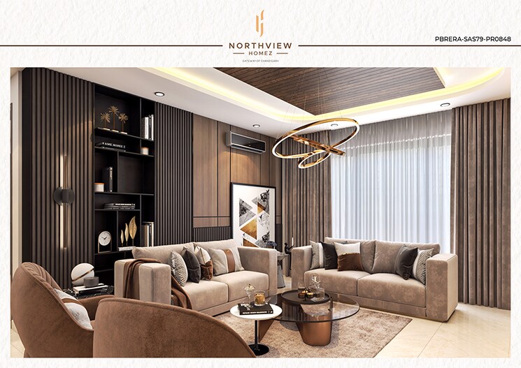 Living Room, northview-homez 4 Bedroom 2891 Sq.Ft. Penthouse In Ambala Highway Zirakpur 7591613