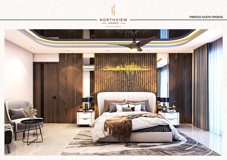 Bedroom, northview-homez 4 Bedroom 2891 Sq.Ft. Penthouse In Ambala Highway Zirakpur 7591613
