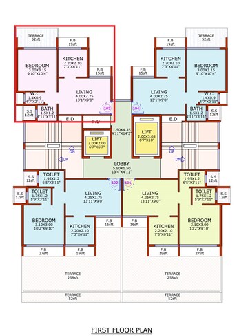 Floor Plan in 1 BHK Apartment at Jay Gurudev Sai Ornate, Ulwe – for Sale