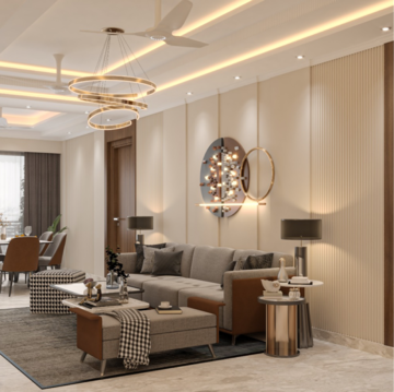 Living Room in 4 BHK Builder Floor at Unitech South City II, South City 2 – for Sale