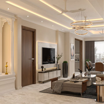 Living Room in 4 BHK Builder Floor at Unitech South City II, South City 2 – for Sale