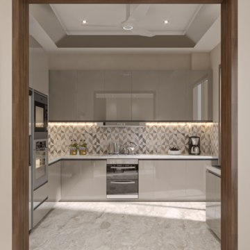 Kitchen in 4 BHK Builder Floor at Unitech South City II, South City 2 – for Sale